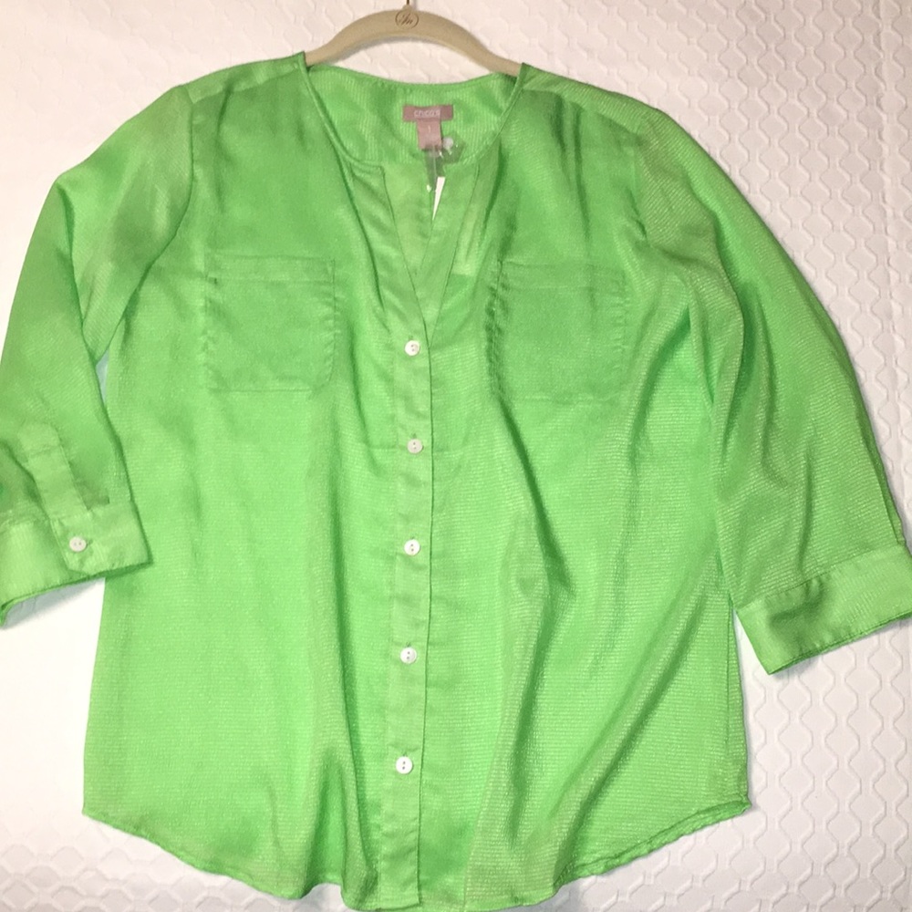 NWT Chico’s Key Lime Top